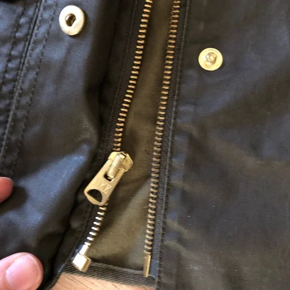 J Crew Downtown Coated Canvas Field Jacket Olive M - Picture 8 of 15